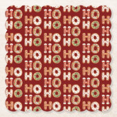 Red Ho Ho Ho Gingerbrot Kekswein Weihnachten Untersetzer (Vorderseite)