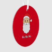 Red Ho Ho Ho Santa Claus Frohe Weihnachtsfamilie Ornament (Vorderseite)