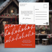 Red Ho-Ho-Ho Weihnachtsfeiertag Postkarte