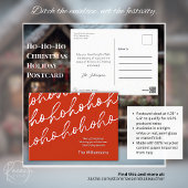 Red Ho-Ho-Ho Weihnachtsfeiertag Postkarte