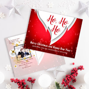 Red Ho Ho Weihnachten und Neujahr Foto Grüße