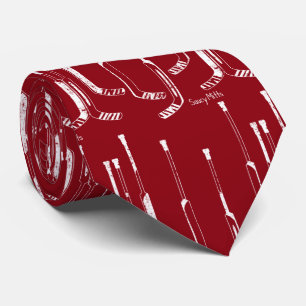 Red Hockey Goalie Sticks Krawatte
