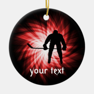 Red Hockey Keramikornament