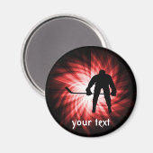 Red Hockey Magnet (Vorderseite/Rückseite)