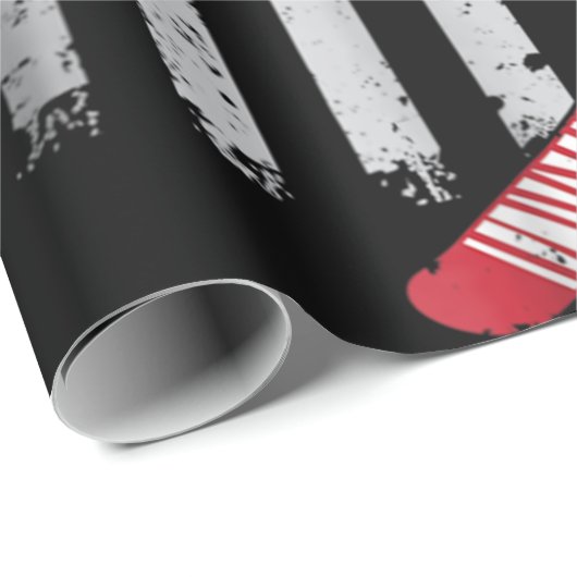 Red Hockey Stick American Flag USA Hockey Geschenkpapier (Rolleneckpunkt)