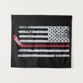 Red Hockey Stick American Flag USA Hockey Wandteppich (Vorderseite (Horizontal))