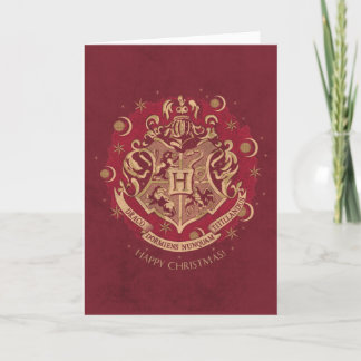 Red HOGWARTS™ Wappen Holiday Wreath Feiertagskarte