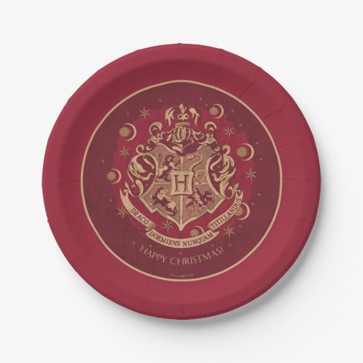 Red HOGWARTS™ Wappen Holiday Wreath Pappteller (Vorderseite)