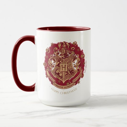 Red HOGWARTS™ Wappen Holiday Wreath Tasse (Links)