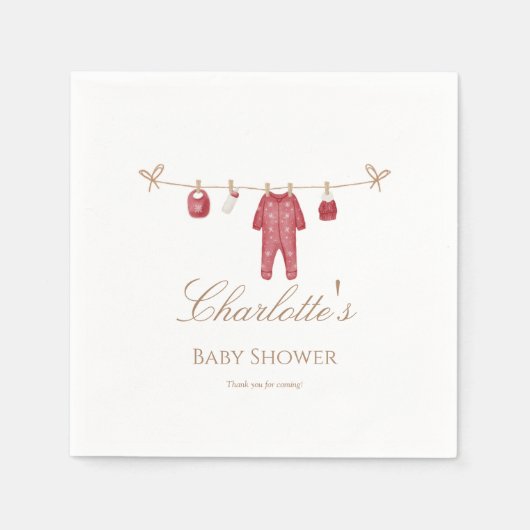 Red Holiday Baby Shower Napkin for Baby Boy Serviette (Vorderseite)