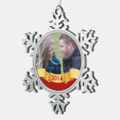 Red Holiday Banner Foto Ornament (Rechts)