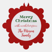 Red Holiday Border Ornament Karte (Rückseite)