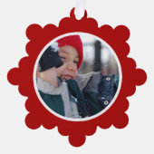 Red Holiday Border Ornament Karte (Vorderseite)