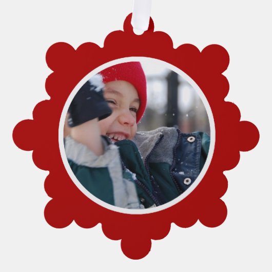 Red Holiday Border Ornament Karte (Vorderseite)