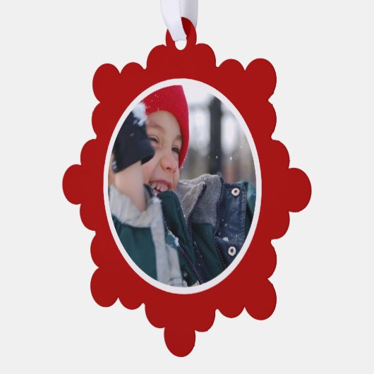 Red Holiday Border Ornament Karte (Linke Ecke)