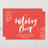 Red Holiday Cheer Party Einladung (Vorne/Hinten)