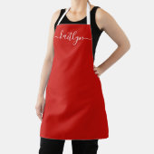 Red Holiday Christmas kitchen Personalized script  Schürze (InSitu)