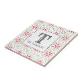 Red Holiday Christmas Monogram Modern Fliese (Seite)