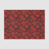 Red Holiday Christmas Poinsettia Pattern Seidenpapier (Vorderseite)