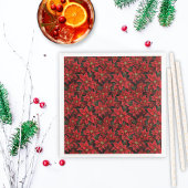 Red Holiday Christmas Poinsettia Pattern Serviette