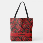 Red Holiday Christmas Poinsettia Pattern Tasche (Vorderseite)