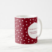 Red Holiday Confetti Minimal Business Logo Custom Kaffeetasse (VorderseiteRechts)