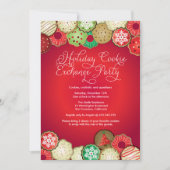 Red Holiday Cookie Exchange Party Einladung (Vorderseite)