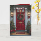 Red Holiday Door Foto sein fröhlich und hell Karte (Gelbe Blume)