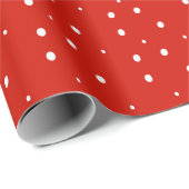 Red Holiday Dot Design Geschenkpapier (Rolleneckpunkt)