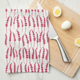 Red Holiday Fern Print Geschirrtuch