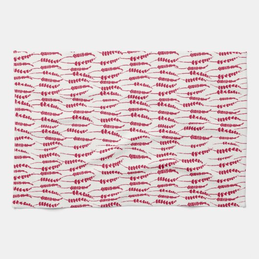 Red Holiday Fern Print Geschirrtuch (Horizontal)