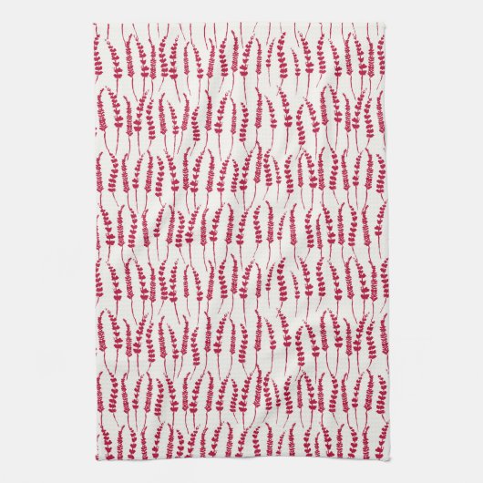 Red Holiday Fern Print Geschirrtuch (Vertikal)