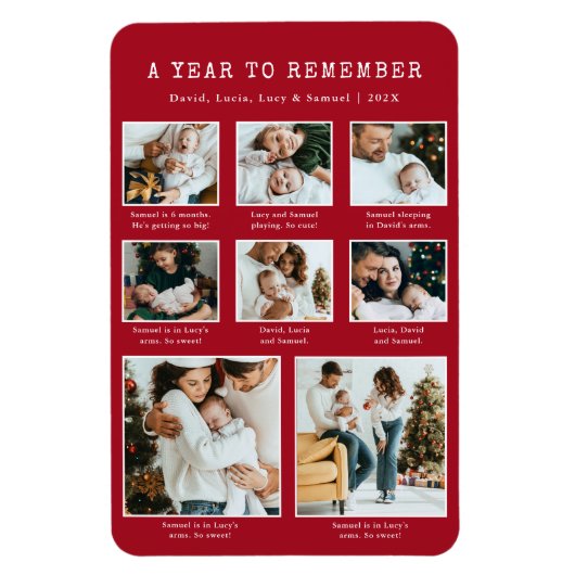 Red Holiday Foto Magnet (Vertikal)