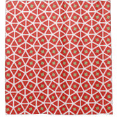 Red Holiday Geometric Star Design Duschvorhang (Vorderseite)