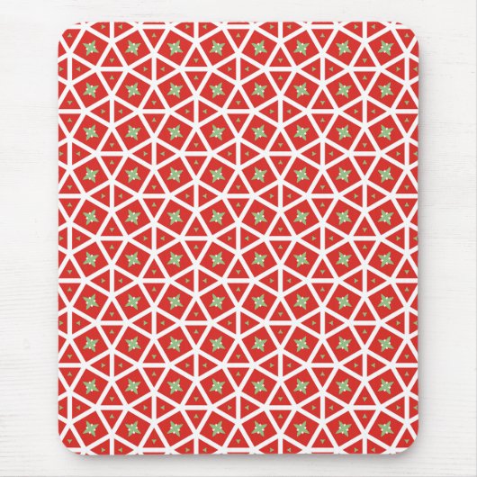 Red Holiday Geometric Star Design Mousepad (Vorne)