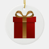 Red Holiday Geschenk Weihnachten Keramikornament (Vorne)