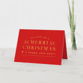 Red Holiday Kariert Foto Foulfeskarte (Vorderseite)