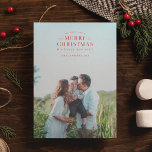 Red Holiday Kariert Foto Weihnachtskarte Feiertagskarte<br><div class="desc">Red Holiday Kariert Weihnachts-Fotokarte. Rote Typografie-Foto-Overlay mit koordinierender karierter Urlaubsmusterunterstützung.</div>