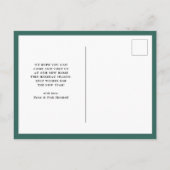 Red Holiday Kariert | Neue Ankündigung zum Zuhause Postkarte (Rückseite)