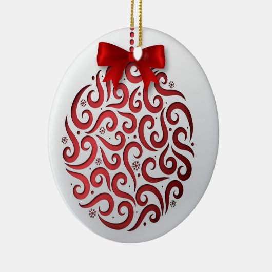 Red Holiday Keramik Ornament (Rechts)
