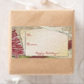 Red Holiday Label im Scrapstil (Insitu)