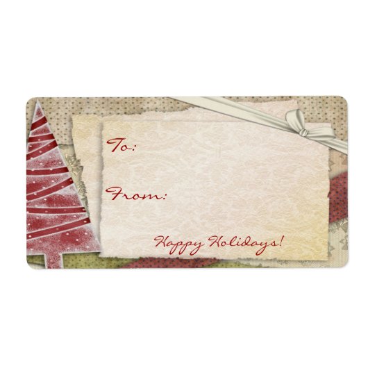 Red Holiday Label im Scrapstil (Vorne)