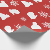 Red Holiday Mittens und Weihnachtslieder Geschenkpapier (Ecke)