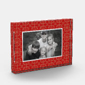 Red Holiday Muster Custom Fotoblock (Links)