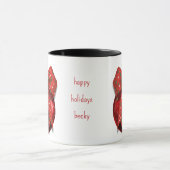 Red Holiday Ornament with Bow Tasse (Zentrum)