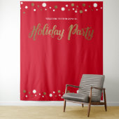 Red Holiday Party Corporate Gold Hintergrund Wandteppich (Beispiel)