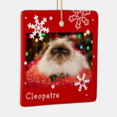 Red Holiday Pet Foto Snowflake Keramikornament (Rechts)