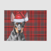 Red Holiday Plaid Doberman Pinscher Christmas Seidenpapier (Vorderseite)