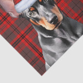 Red Holiday Plaid Doberman Pinscher Christmas Seidenpapier (Ausschnitt)