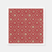 Red Holiday Simple Snowflake Rustikale Weihnachten Serviette (Vorderseite)
